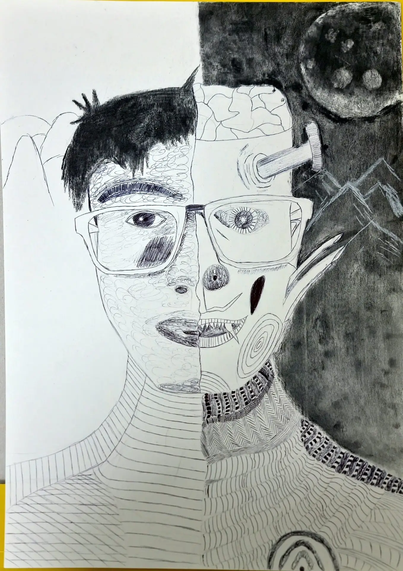 Me as a machine drawing